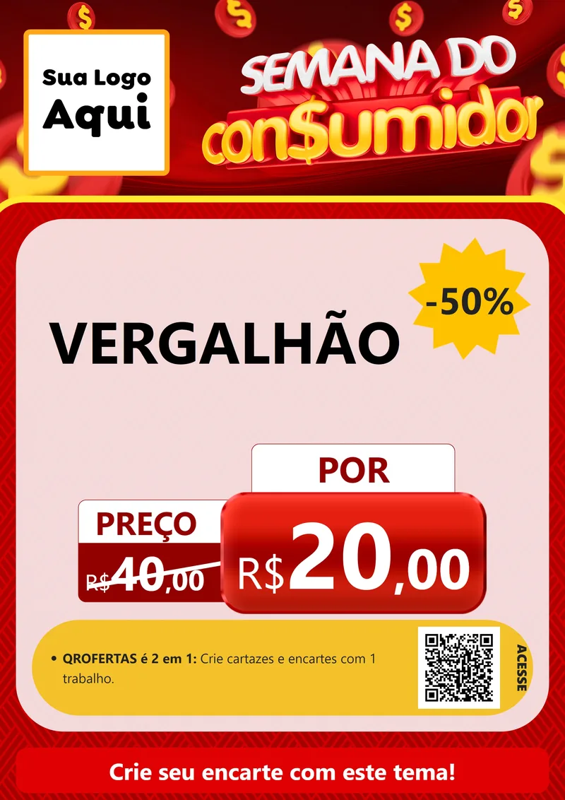 Modelo de Cartaz para Cartaz A4 Vertical com o tema Semana do Consumidor para Ferragens
