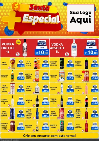 Modelo de Encarte para Encarte A4 Vertical com o tema Sexta Mais Especial para Distribuidora de bebidas