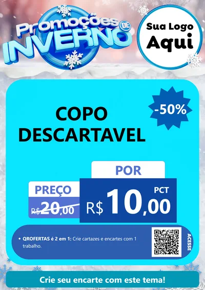 Modelo de Cartaz para Cartaz A4 Vertical com o tema Promoções de Inverno para Embalagens