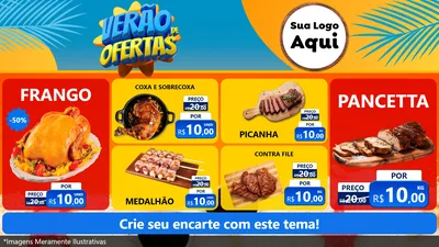 Modelo de TV para TV Horizontal com o tema Verão de Ofertas para Assados