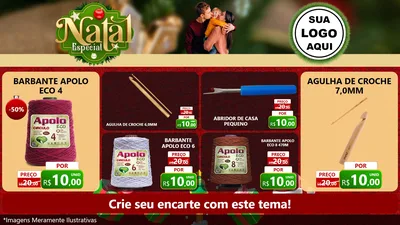 Modelo de TV para TV Horizontal com o tema Natal Especial para Armarinho e Aviamentos