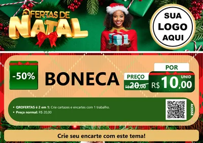 Modelo de Cartaz para Cartaz A4 Horizontal com o tema Ofertas de Natal para Brinquedos