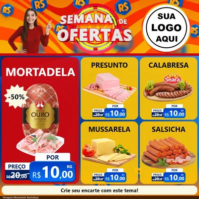Modelo de Rede Social para Feed Facebook com o tema Semana de Ofertas para Frios e Laticínios