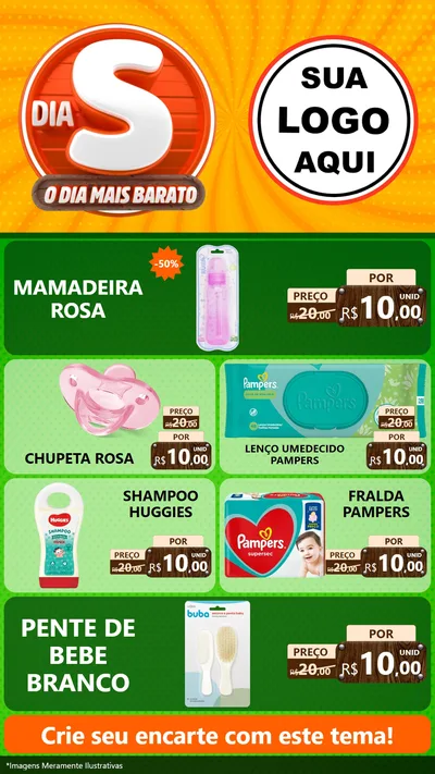 Modelo de TV para TV Vertical com o tema Dia S - O Dia Mais Barato para Bebês