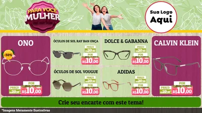 Modelo de TV para TV Horizontal com o tema Para Você Mulher para Óticas