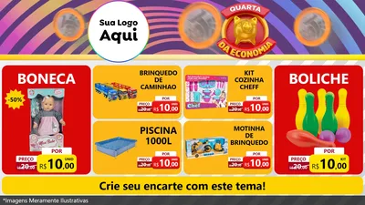 Modelo de TV para TV Horizontal com o tema Quarta da Economia para Brinquedos