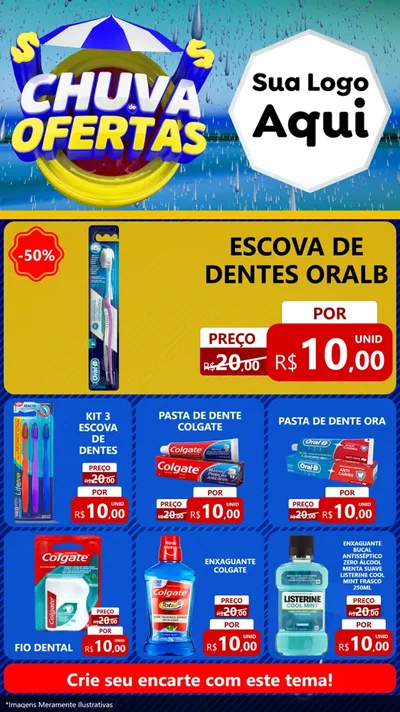 Modelo de Rede Social para Stories com o tema Chuva de Ofertas para Higiene Pessoal