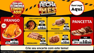 Modelo de TV para TV Horizontal com o tema Fecha Mês para Assados