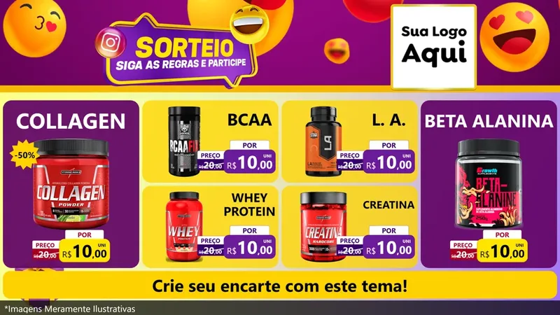 Modelo de TV para TV Horizontal com o tema Sorteio para Suplementos alimentares