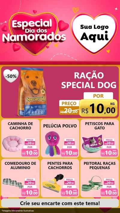 Modelo de Rede Social para Stories com o tema Especial Dia dos Namorados para Pet Shop