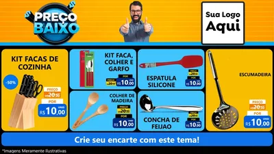 Modelo de TV para TV Horizontal com o tema Preço Baixo para Utilidades Domésticas