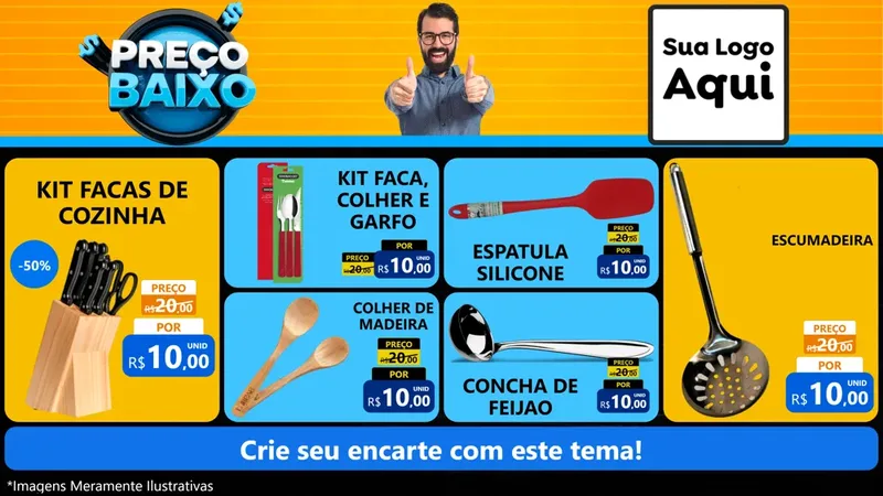 Modelo de TV para TV Horizontal com o tema Preço Baixo para Utilidades Domésticas