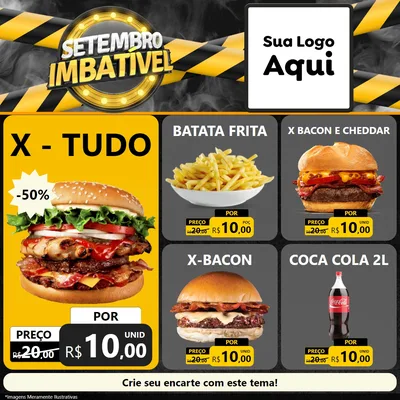 Modelo de Rede Social para Feed Facebook com o tema Setembro Imbatível para Hamburgueria