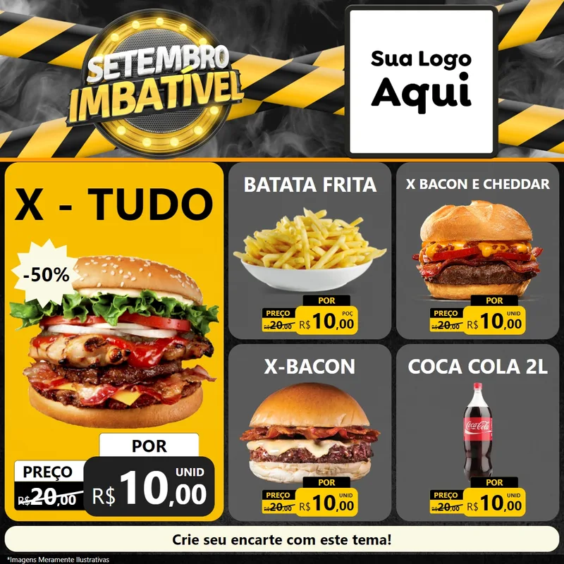Modelo de Rede Social para Feed Facebook com o tema Setembro Imbatível para Hamburgueria
