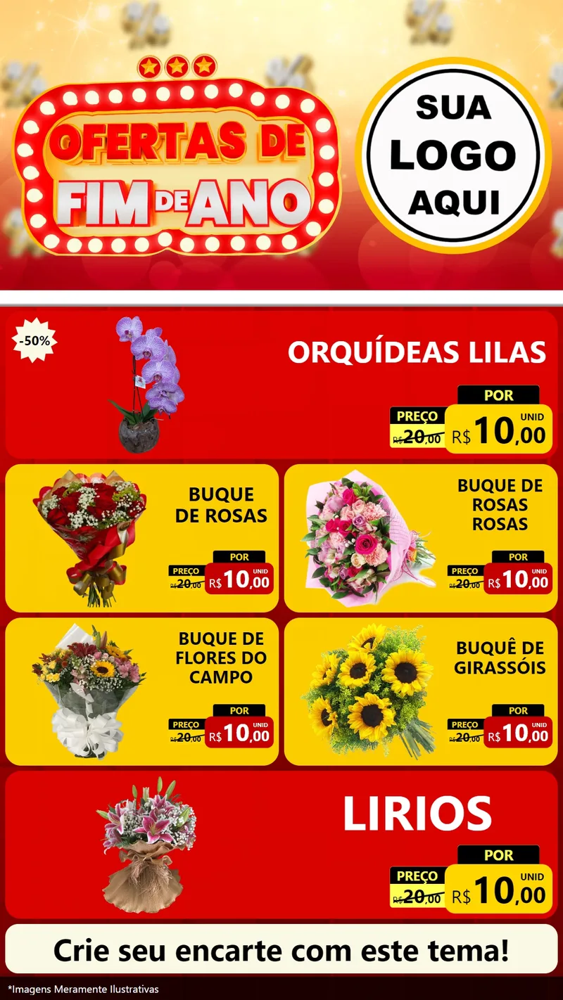 Modelo de TV para TV Vertical com o tema Ofertas de Fim de Ano para Floricultura e jardim