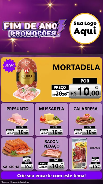 Modelo de Rede Social para Stories com o tema Fim de Ano Promoções para Frios e Laticínios