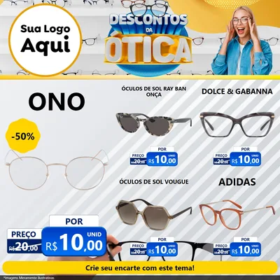 Modelo de Rede Social para Feed Facebook com o tema Descontos da Ótica para Óticas