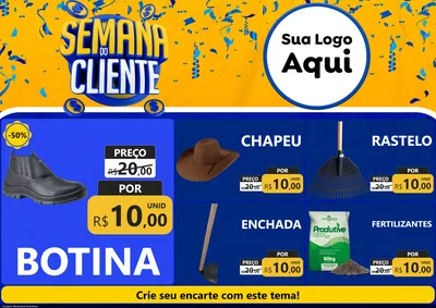 Modelo de Encarte para Encarte A4 Horizontal com o tema Semana do Cliente para Agropecuária