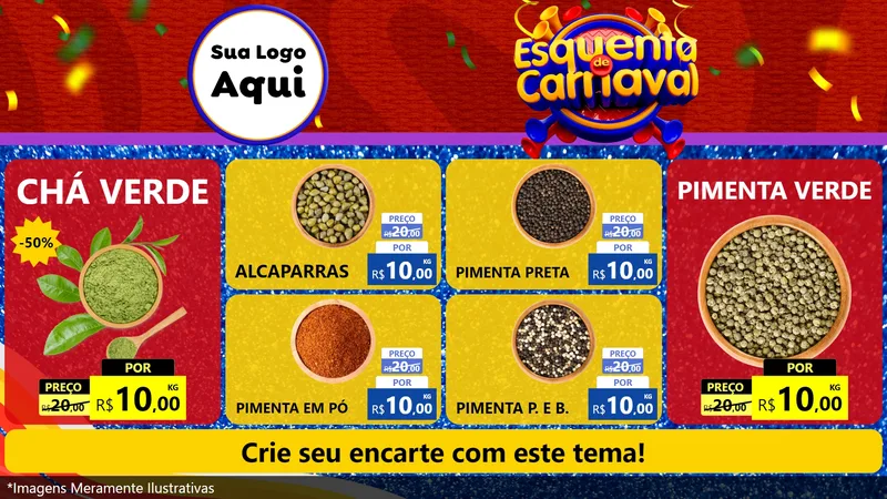 Modelo de TV para TV Horizontal com o tema Esquenta de Carnaval para Produtos Naturais