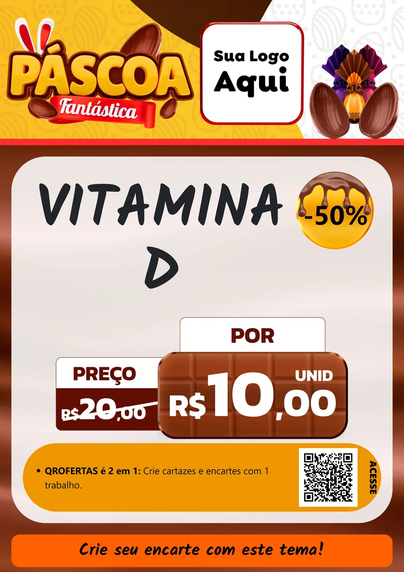 Modelo de Cartaz para Cartaz A4 Vertical com o tema Páscoa Fantástica para Farmácia