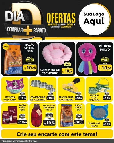 Modelo de Rede Social para Feed Instagram com o tema Dia D Mais Economia para Pet Shop