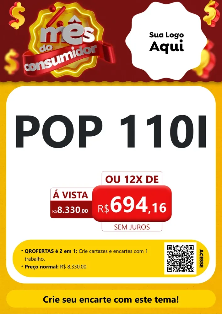 Modelo de Cartaz para Cartaz A4 Vertical com o tema Mês do consumidor para Concessionaria de Motos