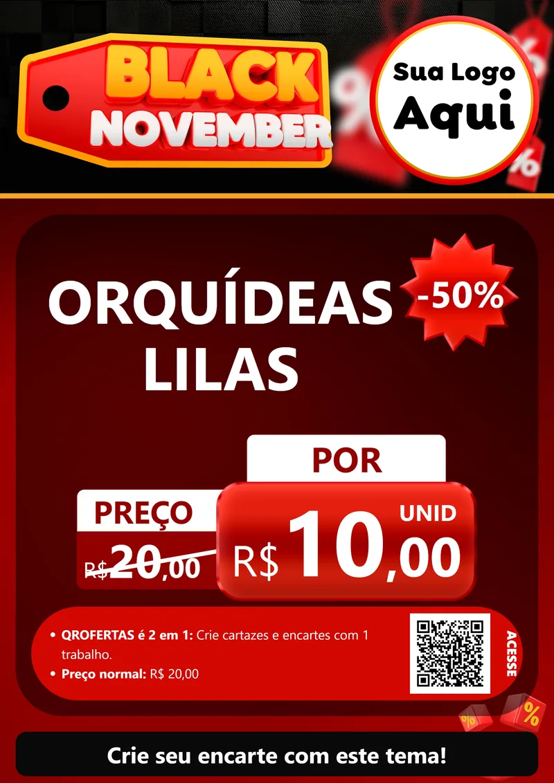 Modelo de Cartaz para Cartaz A4 Vertical com o tema Black November para Floricultura e jardim