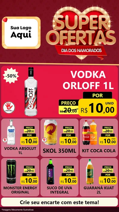 Modelo de Rede Social para Stories com o tema Dia dos Namorados para Distribuidora de bebidas