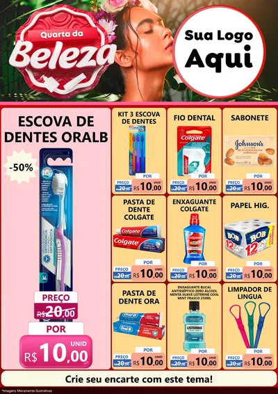 Modelo de Encarte para Encarte A4 Vertical com o tema Quarta da Beleza para Higiene Pessoal