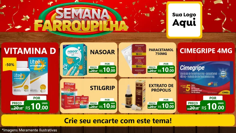 Modelo de TV para TV Horizontal com o tema Semana Farroupilha para Farmácia