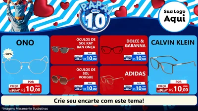 Modelo de TV para TV Horizontal com o tema Papai Nota 10 para Óticas
