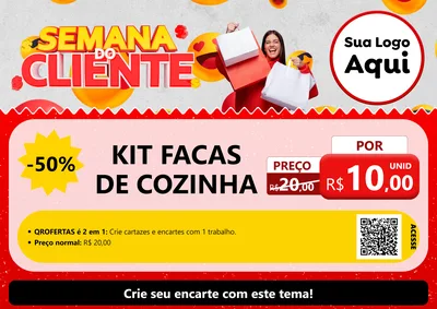 Modelo de Cartaz para Cartaz A4 Horizontal com o tema Semana do Cliente para Utilidades Domésticas