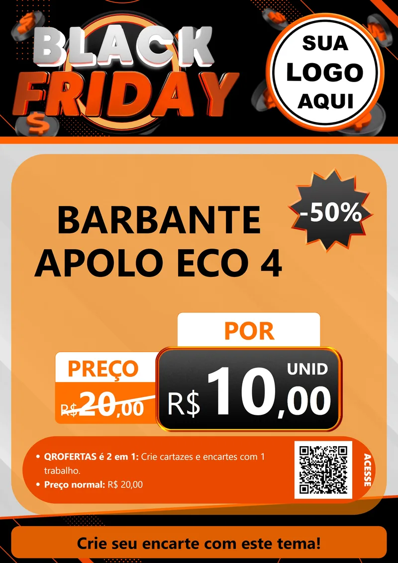 Modelo de Cartaz para Cartaz A4 Vertical com o tema Black Friday para Armarinho e Aviamentos