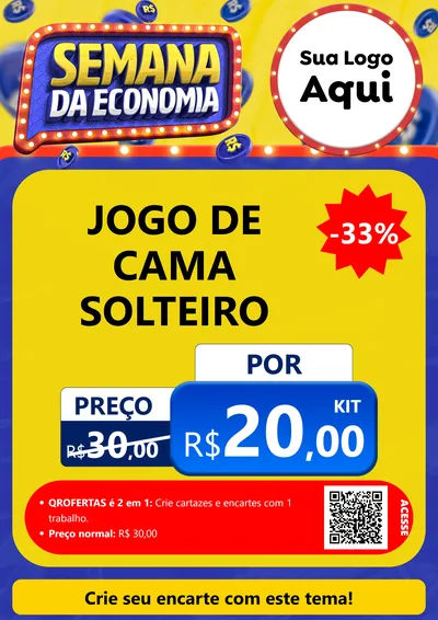 Modelo de Cartaz para Cartaz A4 Vertical com o tema Semana da Economia para Cama, Mesa e Banho