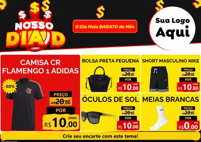 Modelo de Encarte para Encarte A4 Horizontal com o tema Nosso Dia D para Roupas e acessórios