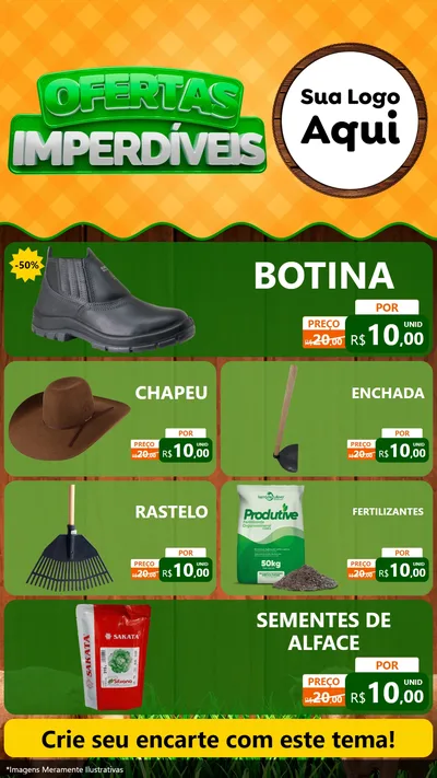 Modelo de TV para TV Vertical com o tema Ofertas Imperdíveis para Agropecuária