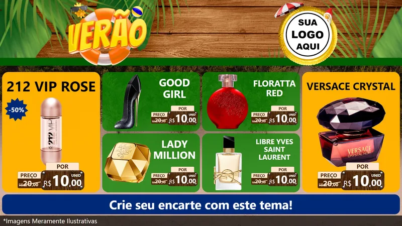 Modelo de TV para TV Horizontal com o tema Verão para Perfumes