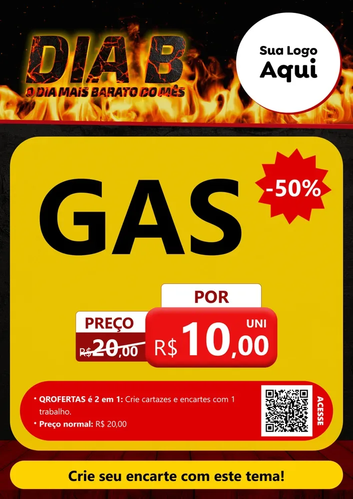 Modelo de Cartaz para Cartaz A4 Vertical com o tema Dia B para Água e gás