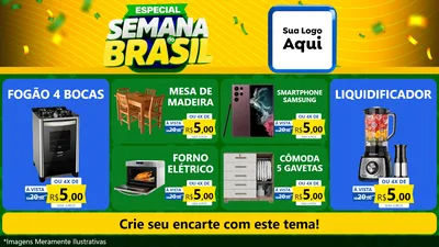 Modelo de TV para TV Horizontal com o tema Especial Semana do Brasil para Móveis e Eletro