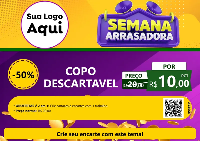 Modelo de Cartaz para Cartaz A4 Horizontal com o tema Semana Arrasadora para Embalagens