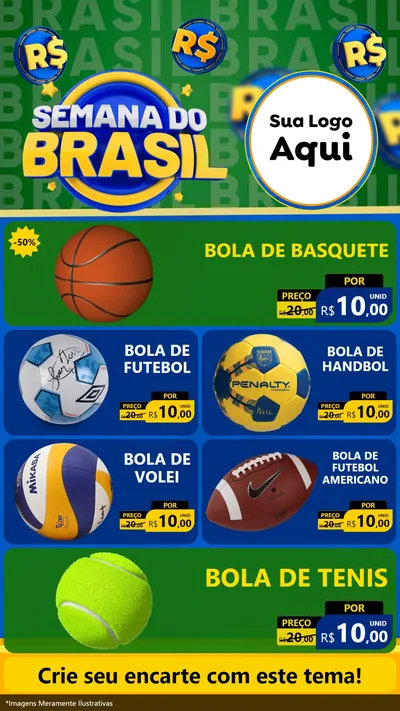 Modelo de TV para TV Vertical com o tema Semana Do Brasil para Artigos Esportivos