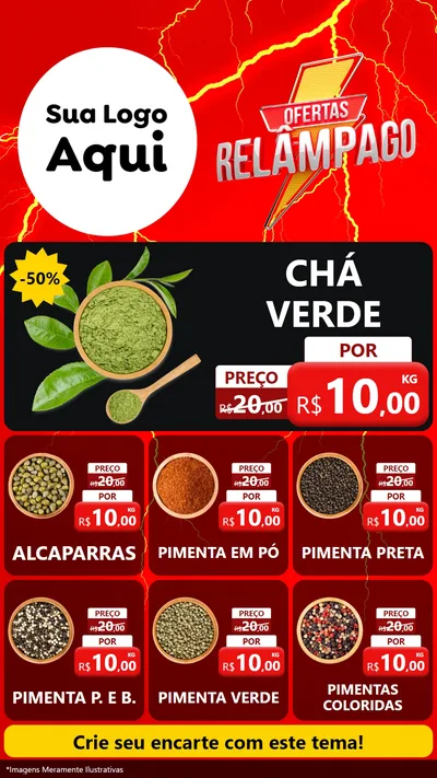 Modelo de Rede Social para Stories com o tema Ofertas Relâmpago para Produtos Naturais