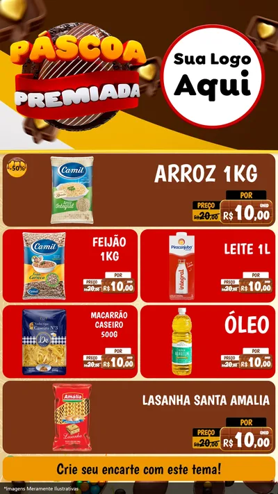 Modelo de TV para TV Vertical com o tema Páscoa Premiada para Supermercado