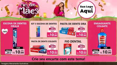 Modelo de TV para TV Horizontal com o tema Mês das Mães para Higiene Pessoal