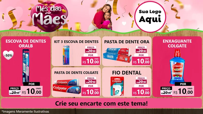 Modelo de TV para TV Horizontal com o tema Mês das Mães para Higiene Pessoal