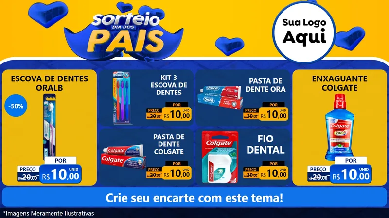 Modelo de TV para TV Horizontal com o tema Sorteio Dia dos Pais para Higiene Pessoal