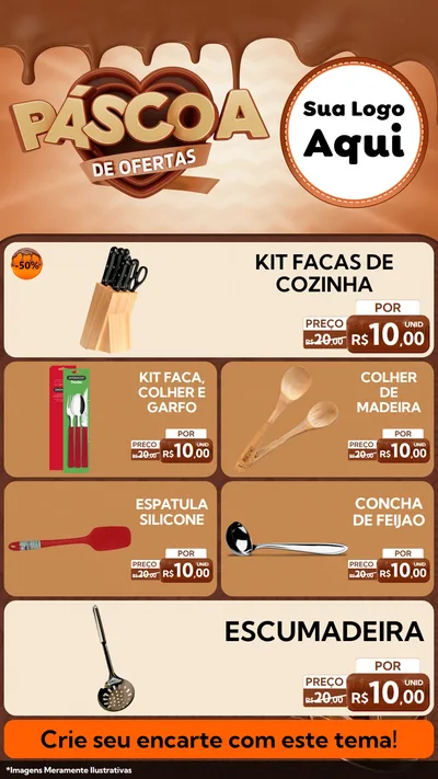 Modelo de TV para TV Vertical com o tema Páscoa de Ofertas para Utilidades Domésticas