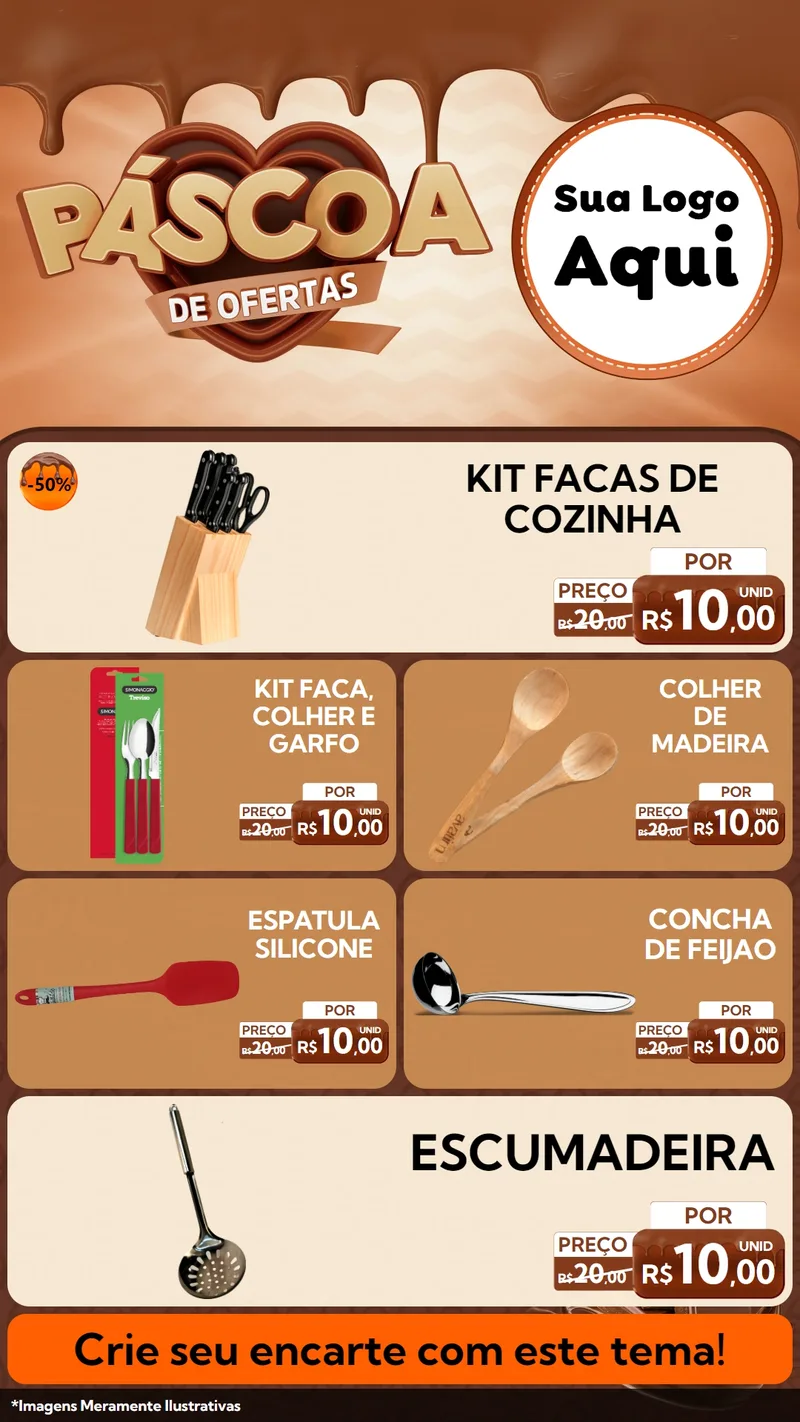 Modelo de TV para TV Vertical com o tema Páscoa de Ofertas para Utilidades Domésticas