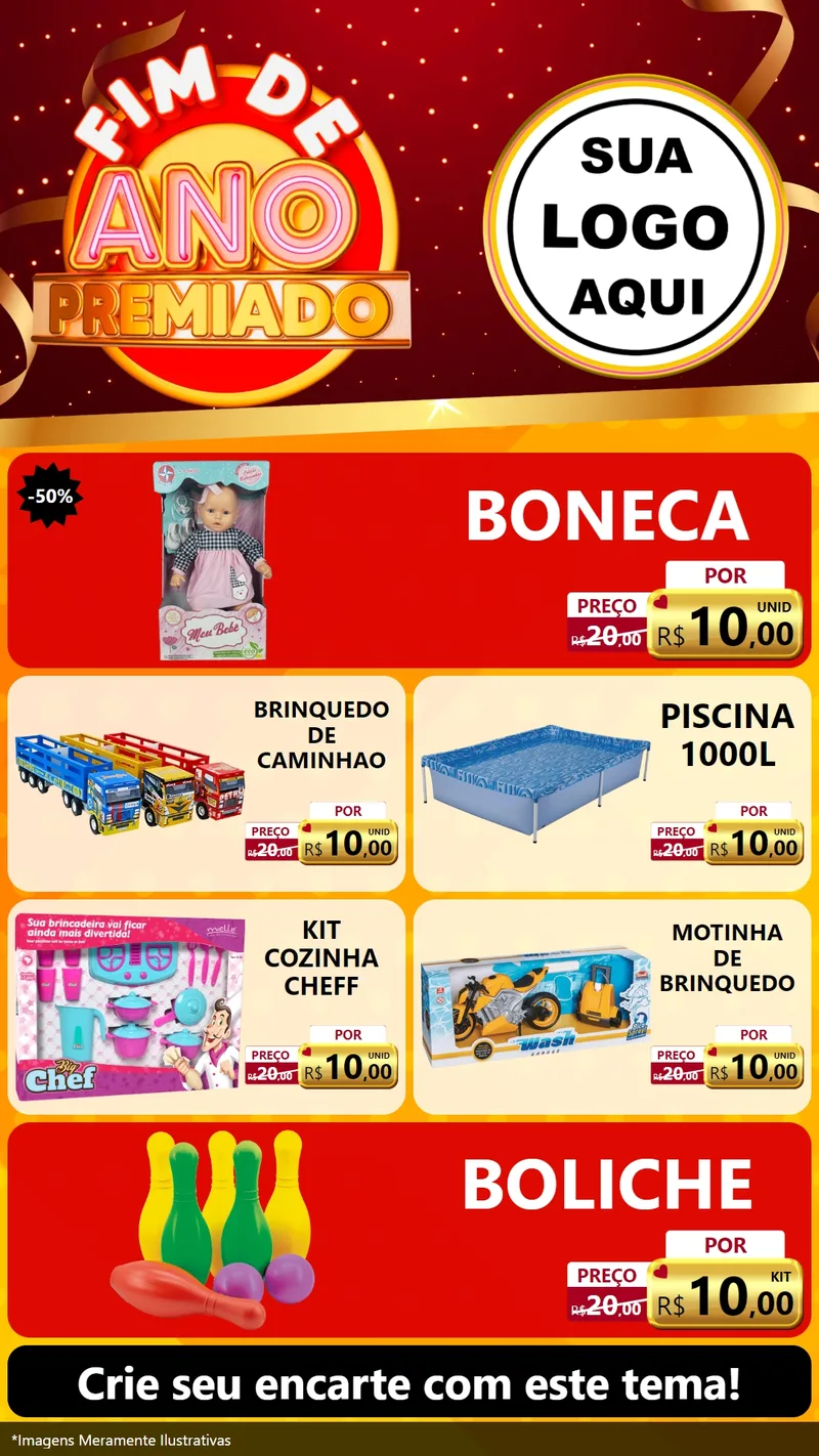 Modelo de TV para TV Vertical com o tema Fim de Ano Premiado para Brinquedos