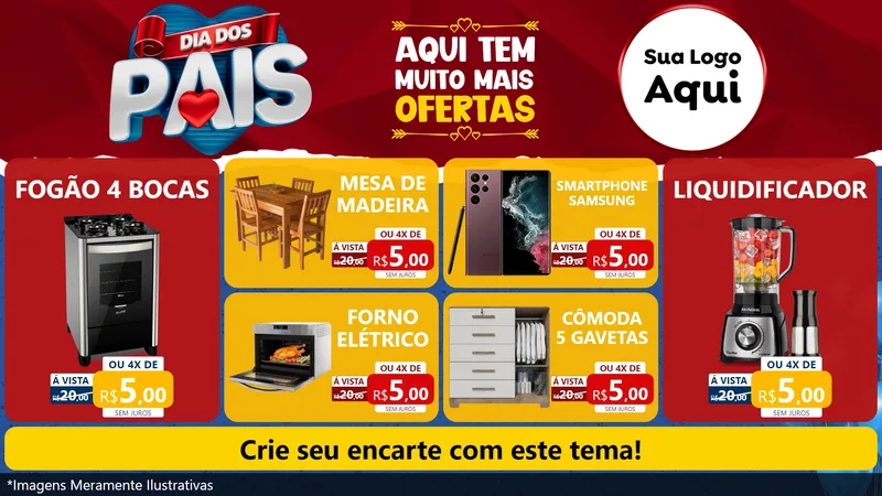 Modelo de TV para TV Horizontal com o tema Dia dos Pais para Móveis e Eletro